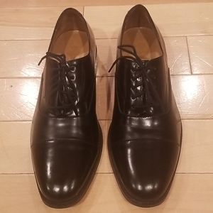 Cole Haan Nike Air Black Leather Cap Toe Shoes
